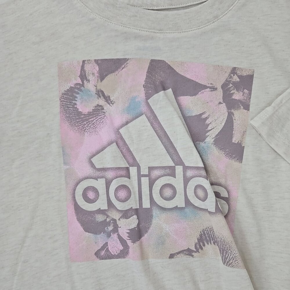 Adidas‎ Girl Set Size Large Cotton Short Sleeve Shirt Matching Running Shorts - Picture 3 of 8